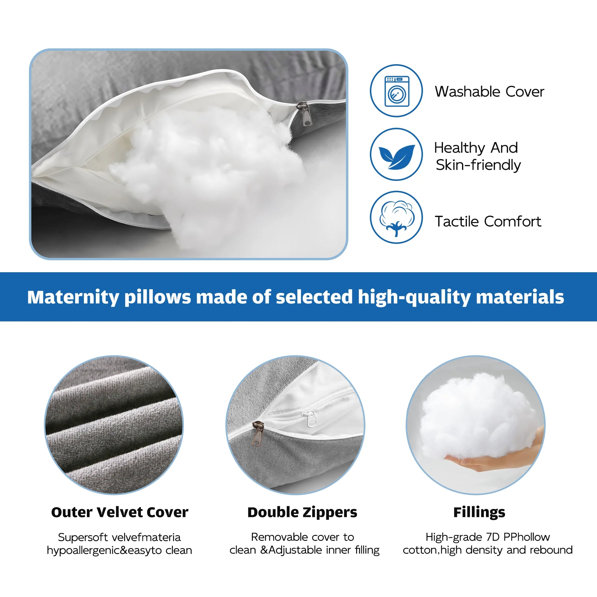 Pregnancy Pillows for Sleeping, U Shaped Full Body Maternity Pillow 70 Inch, Pregnant Women Must Haves Pillows with Removable Cover
